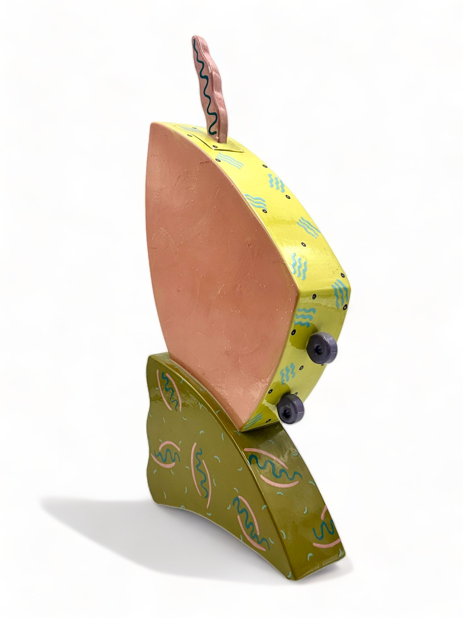 Rita Duvall Lidded Modernist Ceramic Vessel: Height with lid: 19.5"