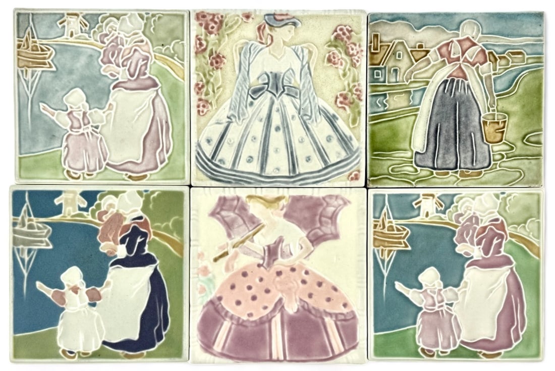 Rookwood Pottery: Group of Six Dutch Trivet Tiles (1 of 13)