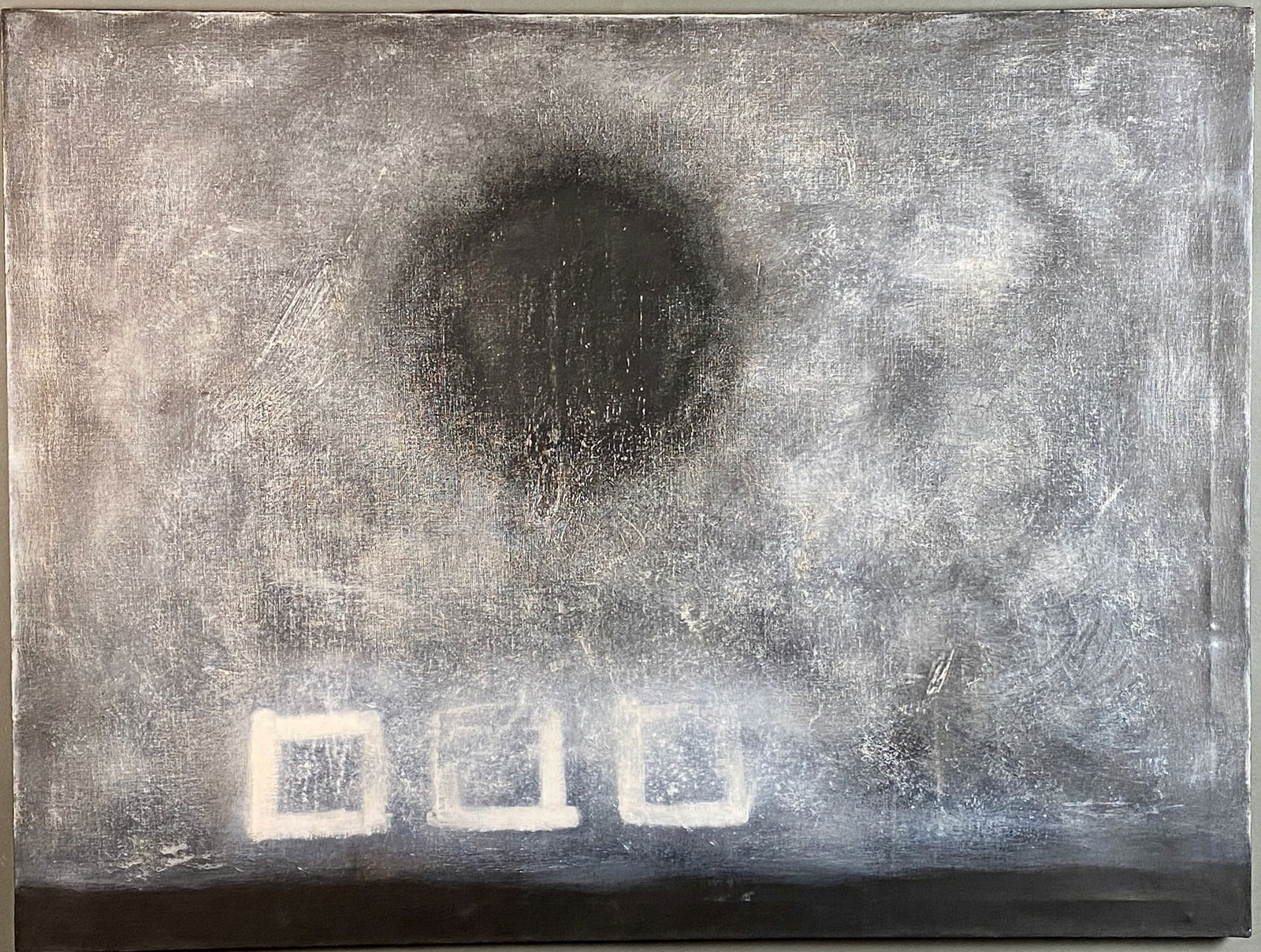 Anthony James (American 1940 - 2020): "Greek Tragedy IV", acrylic on canvas (diptych), overall dimension of both canvases; 48" x 72", 1991 Born in 1942, Anthony James was a first generation American born of parents who emigrated from Gree