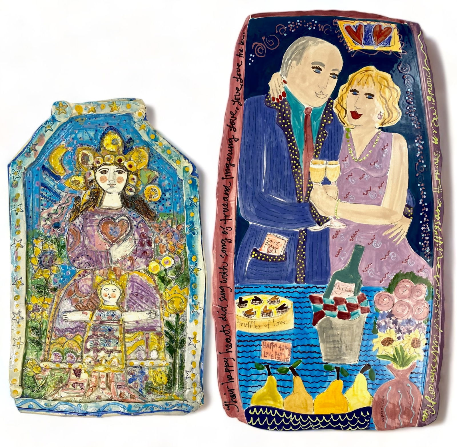 Pair of Ceramic Wall Hangings (1 of 11)