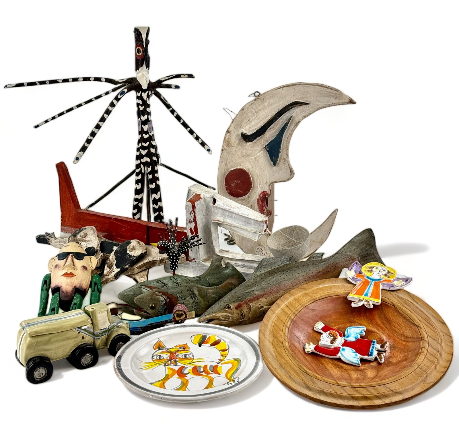 Large Grouping of Folk Art Carvings (1 of 14)