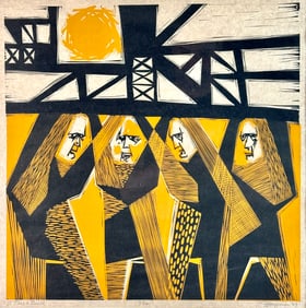 Modernist Lithograph by Hagman
