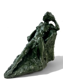 Modernist Figural Bronze of Recumbant Woman