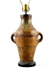 Large Decorated Pre-Columbian Two Handles Vase