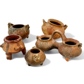 Group of Five Pre-Columbian Bowls/Vessels