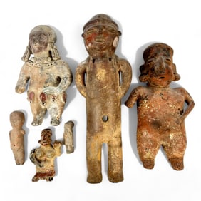 Group of Six Pre-Columbian Pottery Figures
