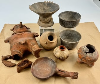 Eight Pre-Columbian Vessels or Figures
