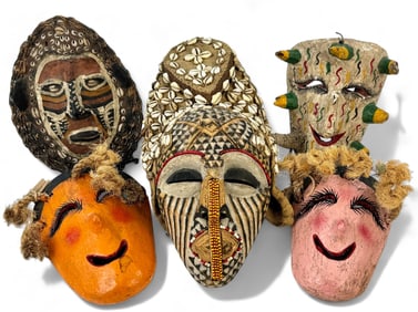 Collection of African and Mexican Masks