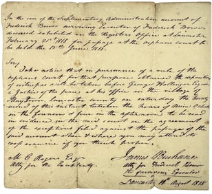 James Buchanan ALS, 11th August, 1818