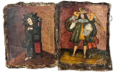 Pair of Spanish Colonial Cuzco School Paintings