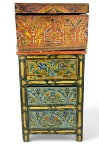 Pair of Hand Painted Wooden Chests