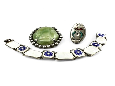 Trio of Sterling Silver Jewelry Pieces