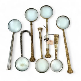 Fine Collection of Parasol Handles & Magnifying Glasses