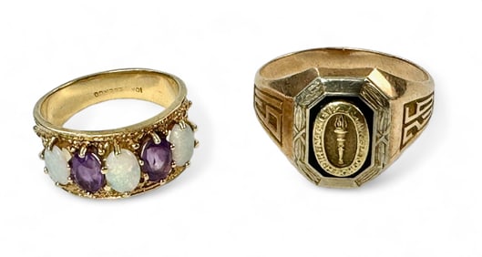 Pair of Gold Rings, 10K and 14K