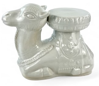 Bisque Glazed Porcelain Camel Plant Stand