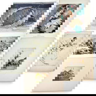Group of Six Etchings / Prints: Including one etching by Diana Thorne, number 17/80 and titled "Jazz". two European etchings signed indistinctly, one by Chobotors, one by Brian Williams and one reproduction of a well-dressed woman.