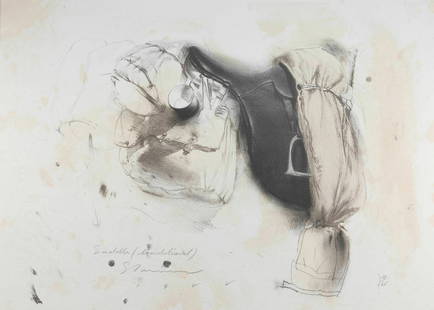 Tim Storrier, "Saddle": Color lithograph, 1988, #51 of 65 22 x 30 inches, signed at bottom