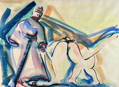 Ron Ferri (American, 1932-2019), Sumo Scene