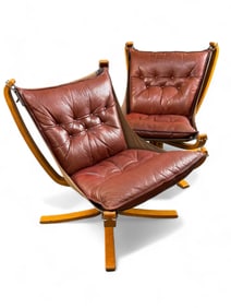 Pair of Sigurd Ressell Falcon Chairs