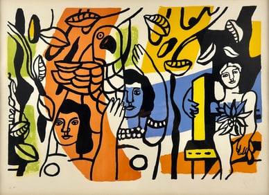 Fernand Leger Lithograph, "Les Femmes au Perroquet"