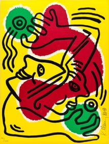 Keith Haring Lithograph, "International Volunteer Day"