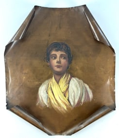 Continental Portrait on Curled Copper