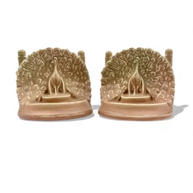 Rookwood Pottery Peacock Bookends