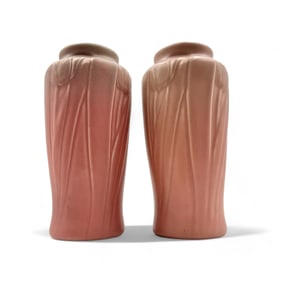 Rookwood Pottery Pair of Matte Glazed Tall Vases
