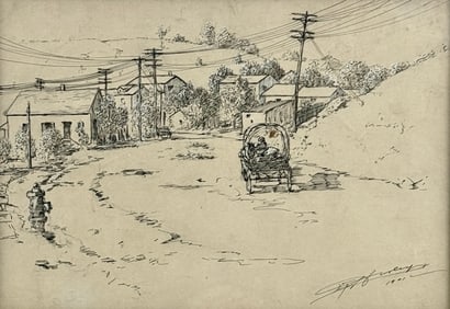 E.T. Hurley (Ohio, 1869-1950) Framed Drawing