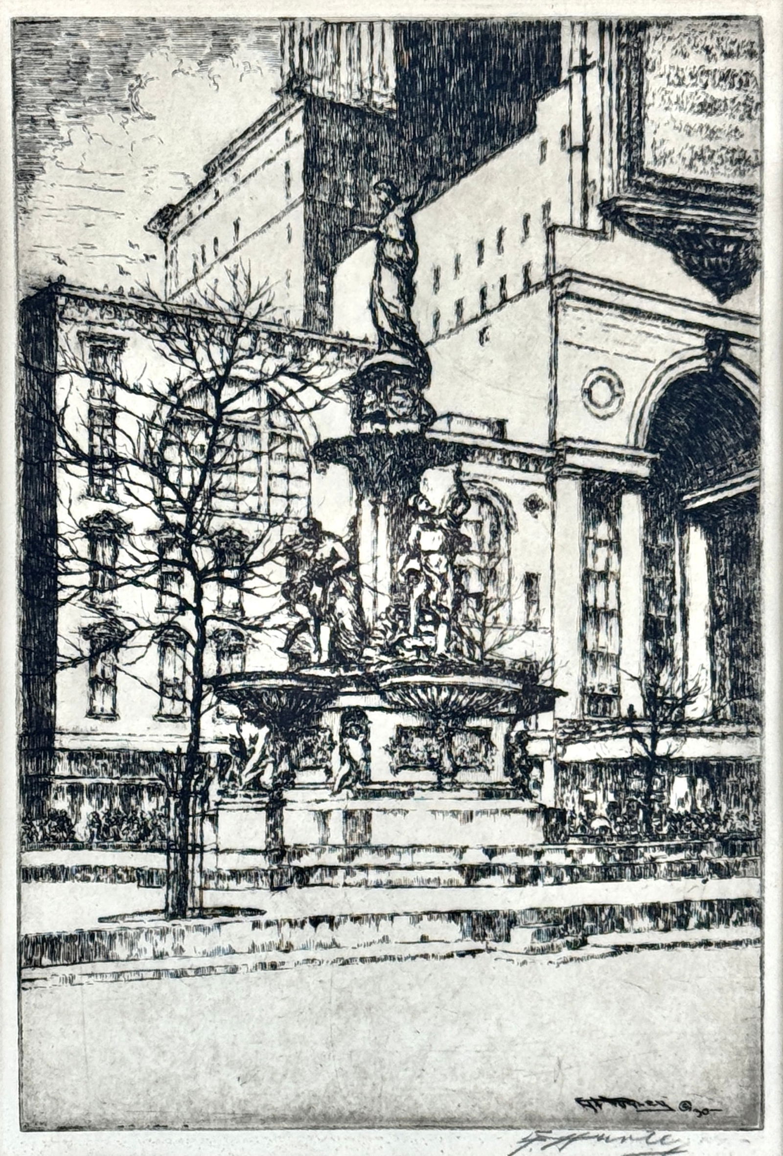 "The Fountain Looking South" by E.T. Hurley (1 of 3)