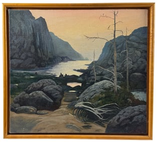 "Fjord and Beach" Oil by Michael Scott