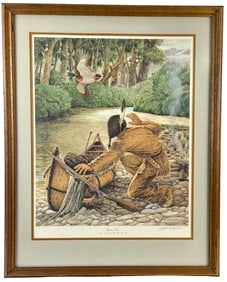 John Ruthven Lithograph of Native American Subject