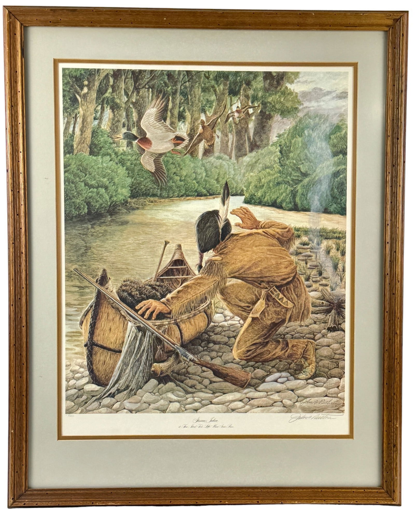 John Ruthven Lithograph of Native American Subject (1 of 4)