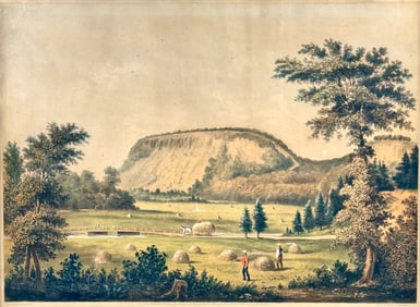 Sarony & Co. Lithograph of "East Rock, New Haven"
