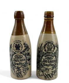 Pr of Christian Moerlein Cincinnati Stoneware Bottles