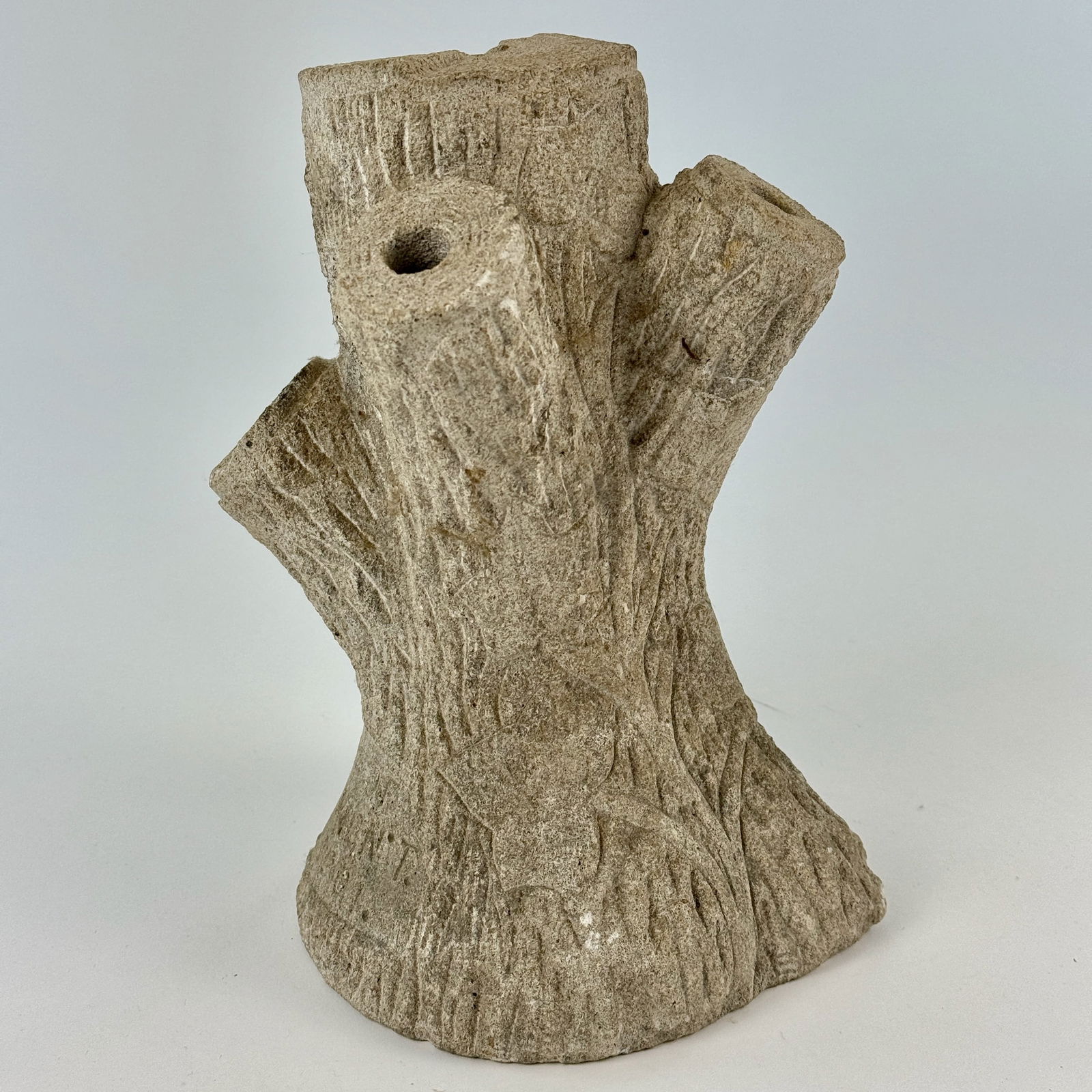 Stone Carved Tree Trunk Vase (1 of 6)