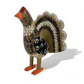 Lonnie and Twyla Money Folk Art Carved Turkey