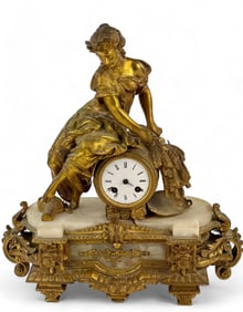 French Brass Mantle Clock