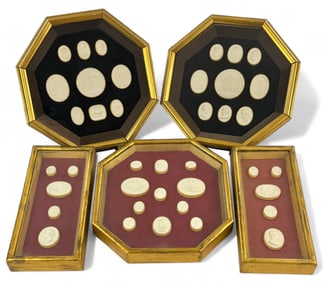 Fine Collection of Grand Tour Plaster Cameos in Frames