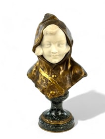 Marble and Bronze Bust by Charles Faggioni