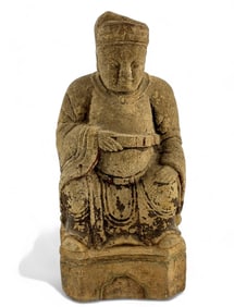 Asian Carved Stone Scholar Figure