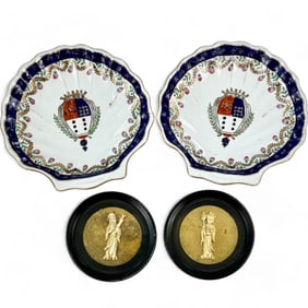 Chinese Export Armorial Trays and Carvings