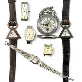 Miscellaneous Grouping of Watches and Watch Faces