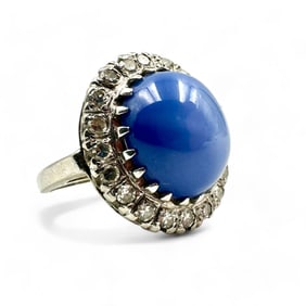 Ladies Bluestar Sapphire and Diamond Ring