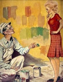 Amusing Painter Illustration by Arlene Laukhuy, 1967