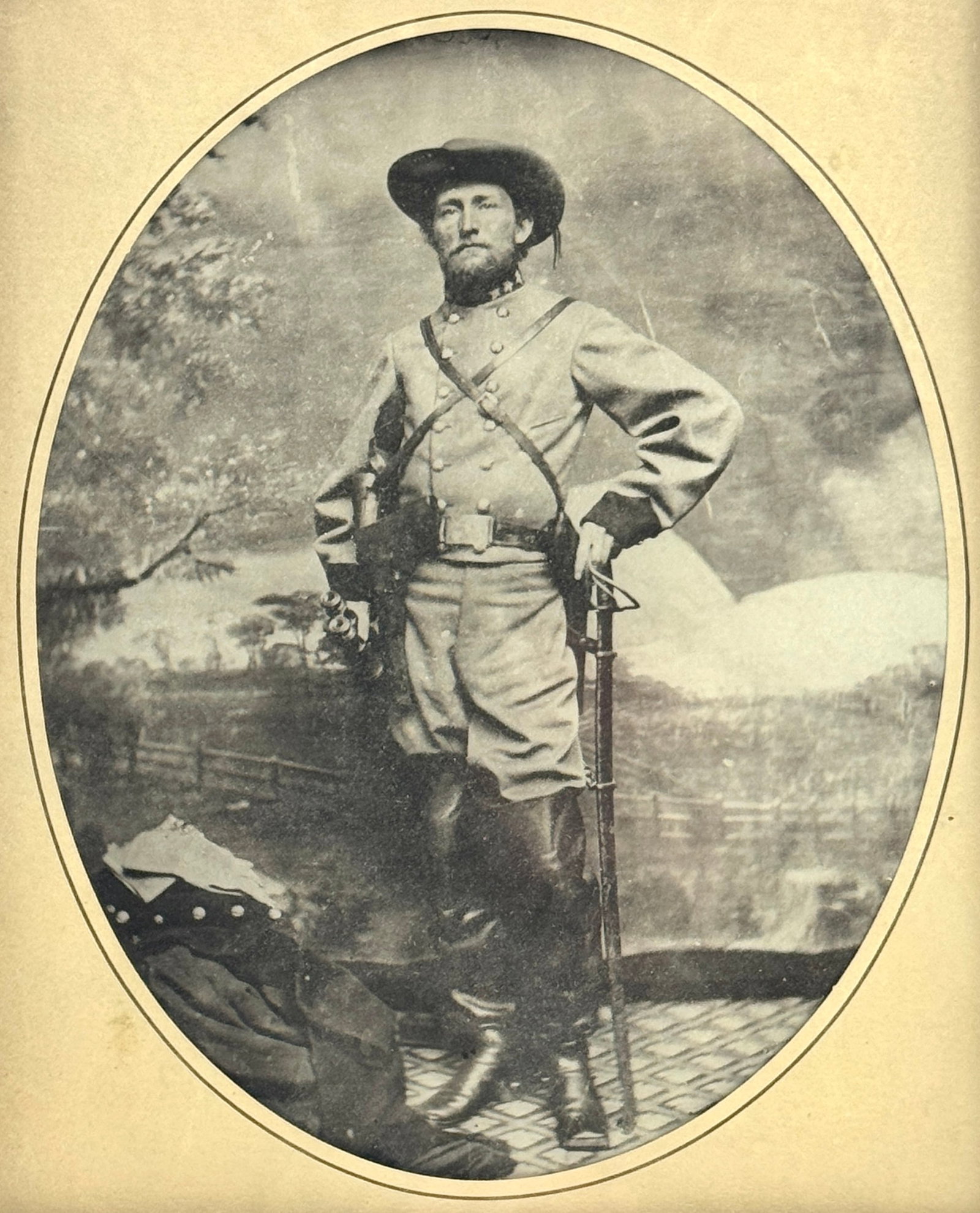 Silver Gelatin Col. John Mosby After George Cook: A silver gelatin phototograph of Colonel John S. Mosby, CSA Colonel, from the original by George S. Cook taken in Richmond, 1865. With American Image Gallery label to verso. 11" x 9.5" (framed).