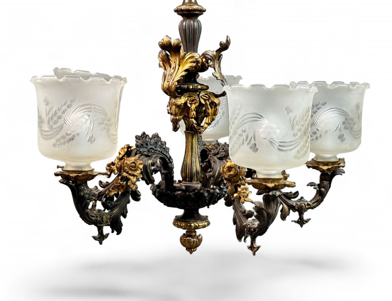 Circa 1860's Gasolier (electrified) (1 of 18)