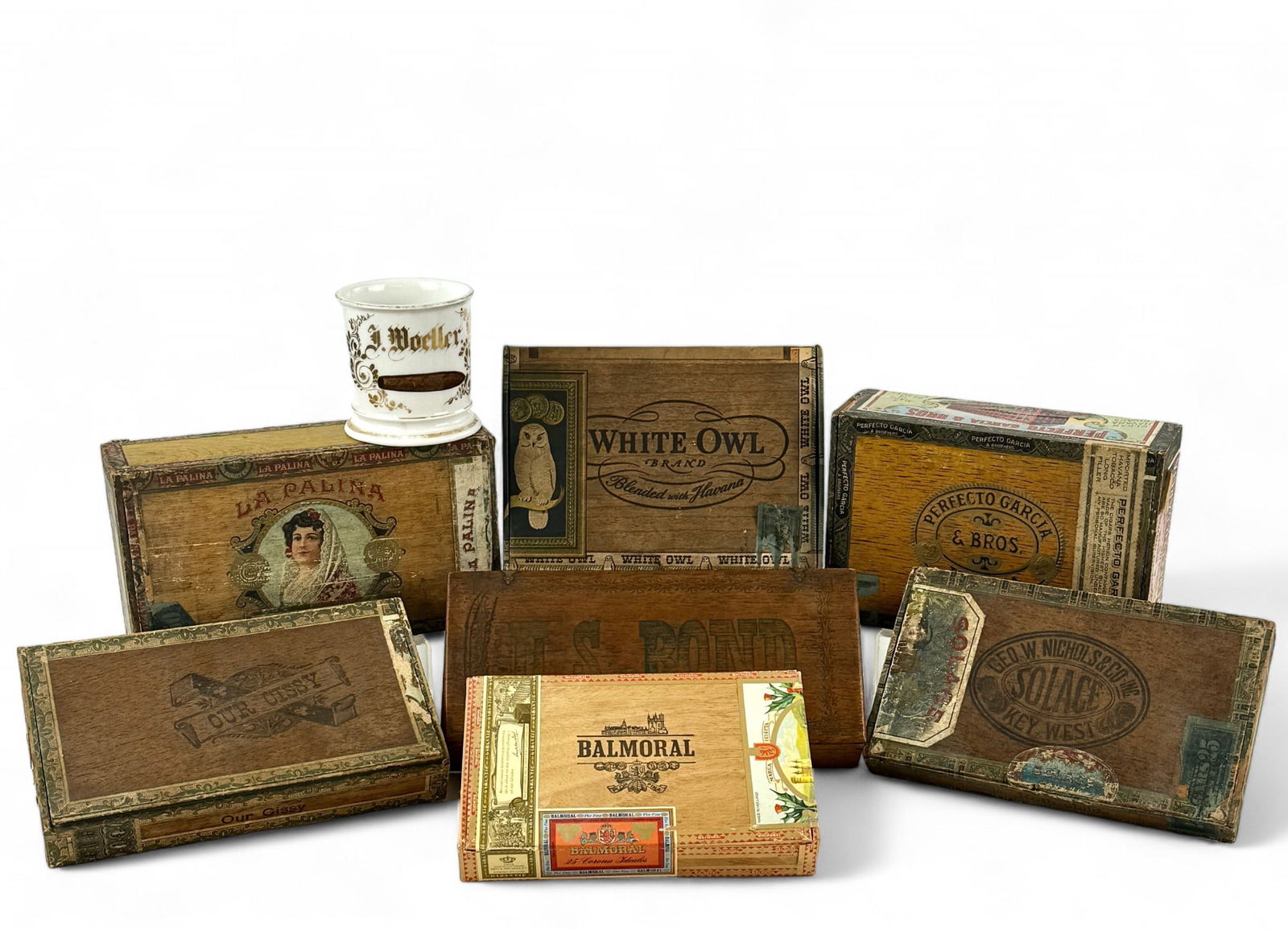 Smoking Group, Cigar Boxes and Shaving Mug (1 of 8)