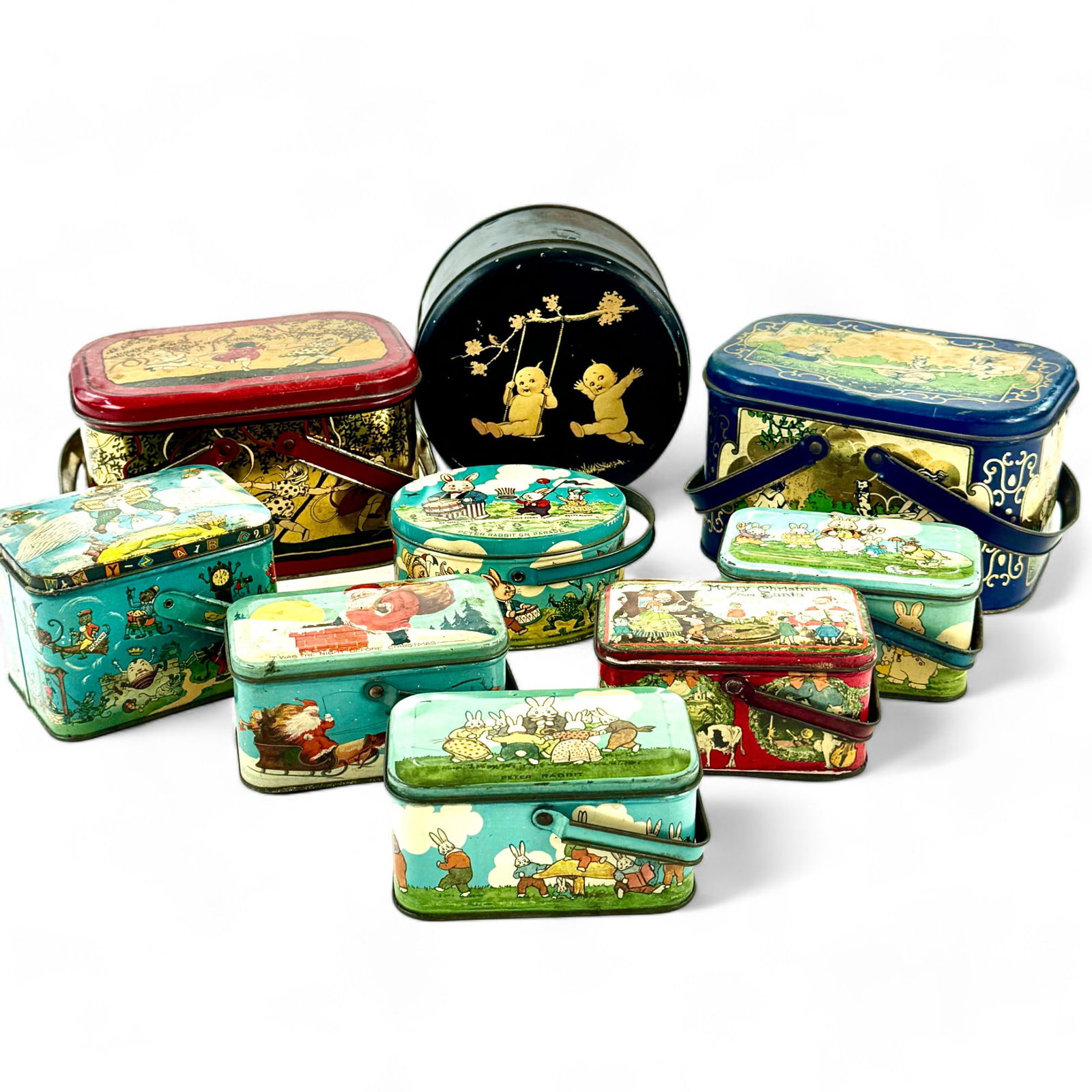 Children's Lidded Tin Boxes, some Christmas (1 of 6)