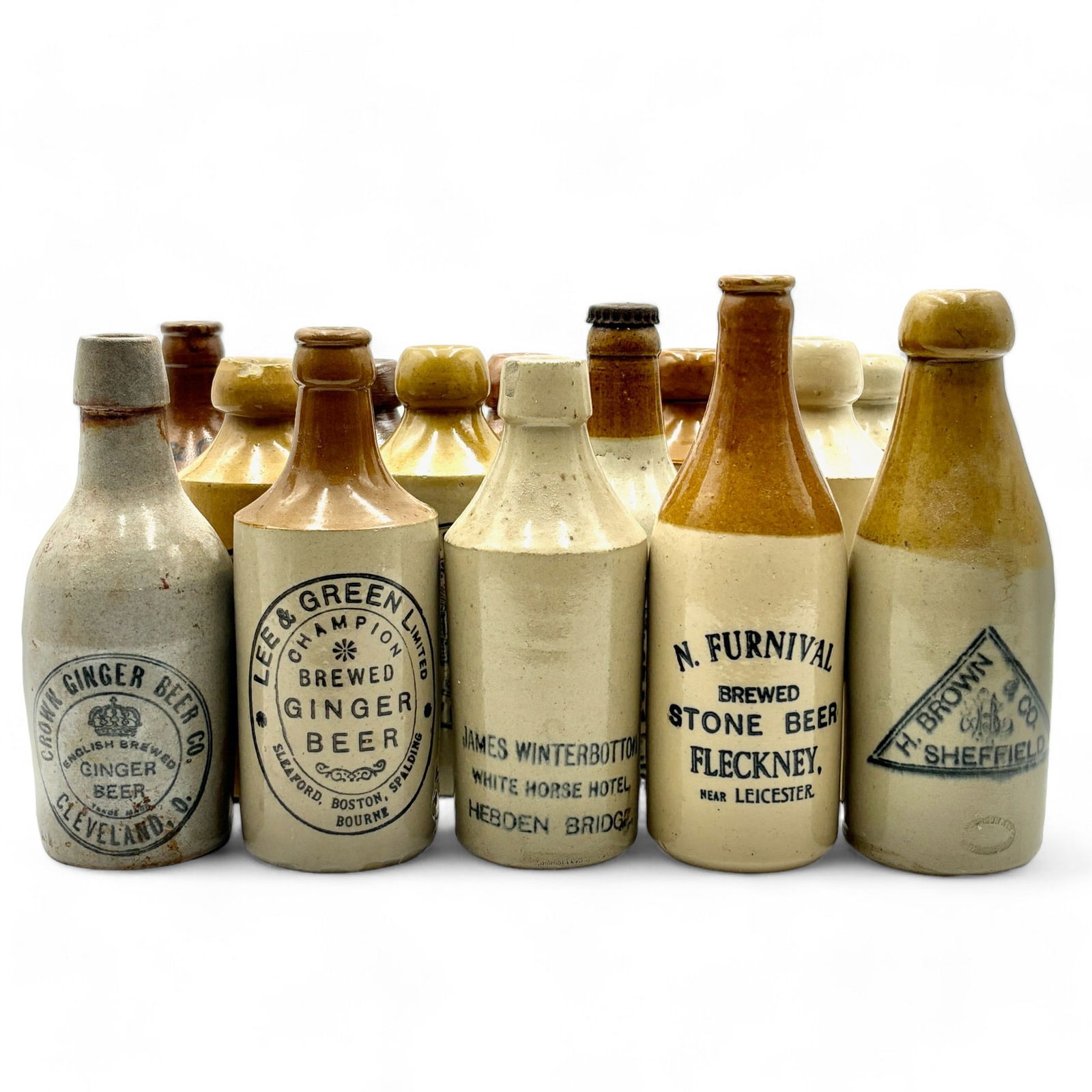 Group of Fourteen Ginger Beer and Beer Jugs (1 of 4)